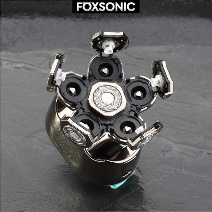 Silvery Men's Electric Shaver Replacement Heads Electric Razor Blade Replacement Head 6 Blades Head Shaver replacement Bald Shaver Head Blade