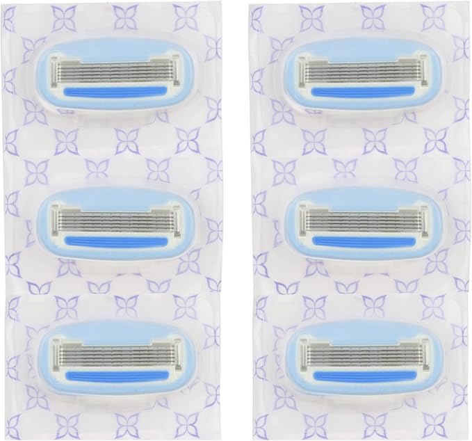 Amazon Basics 5-Blade Razor Refills for Women, 6 Count (Fits Amazon Basics Razor Handles Only) (Previously Solimo) (Pack of 2)