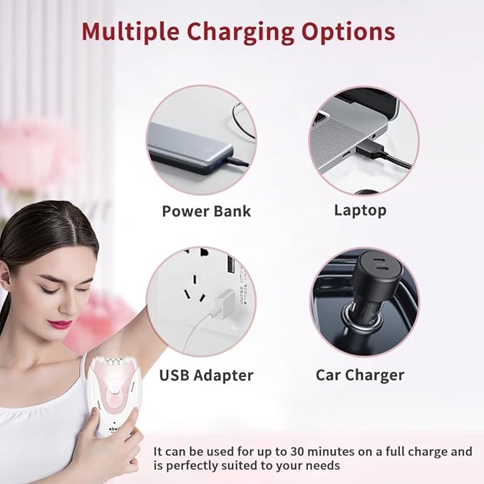 Facial Epilator for Women, Epilators Hair Removal for Face, Epilators with LED Light, Two Speed Hair Removal Device, Epilator for Women, Pluxy Facial Hair Removal for Bikini Arm Legs Armpits