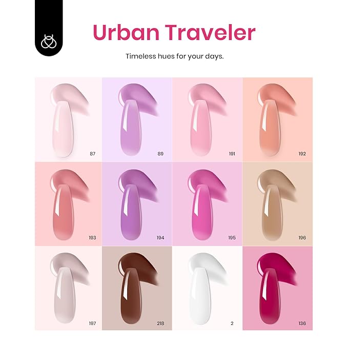 beetles Gel Polish 12 Colors Poly Nail Extension Kit Clear Jelly White Glitter Nude Pink Purple Builder Manicure Enhancement Starter Set Need Cure UV Led Nail Lamp Spring Gifts for Women Girls