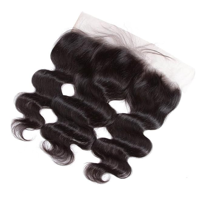 13x4 Lace Frontal Closure Body Wave Full Lace Frontal Ear to Ear Pre Plucked HD Lace Frontal Human Hair 100% Unprocessed Brazilian Virgin Human Hair 150% Density Remy Human Hair 16 Inch Natural Black