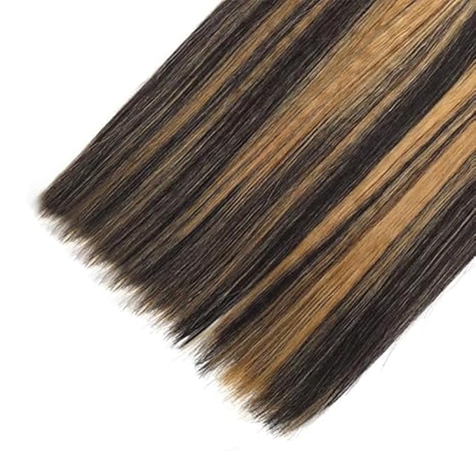Ombre P1B27 With Highlights Human Hair Straight Bundles Black and Blonde Straight Bundles Human Hair two tone Brazilian Soft and Silky for Black Women 8 10 12 Inch
