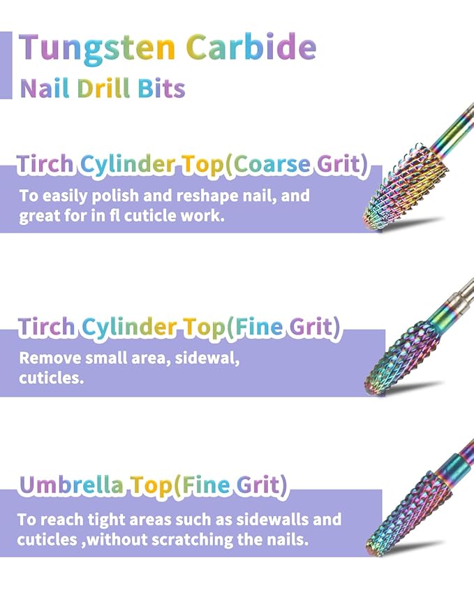BQAN Nail Drill Bits Set with Nail Drill Bit Holder