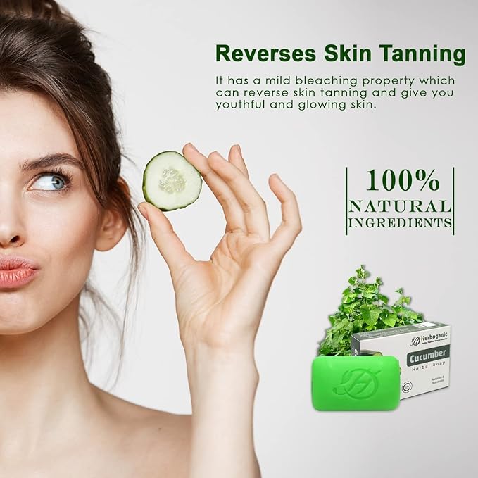 Cucumber Herbal Soap | Pack of 6 of 5oz soap Bar | Ideal for Men and Women, Soothing and Nourishing Soap for Moisturization