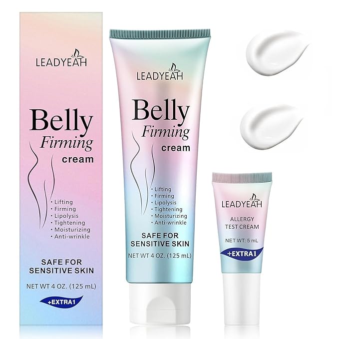 B Flat Belly Firming Cream - Moisturizing, Firming for Stomach, Thighs and Butt, Body Lotion for Women and Men, 125+5ML Rose