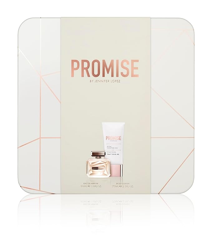 Jennifer Lopez Promise Eau de Parfum Gift Set - 30 ml (1.0 FL OZ) EDP Spray, 75 ml (2.5 FL OZ) Body Lotion and Keepsake Tin