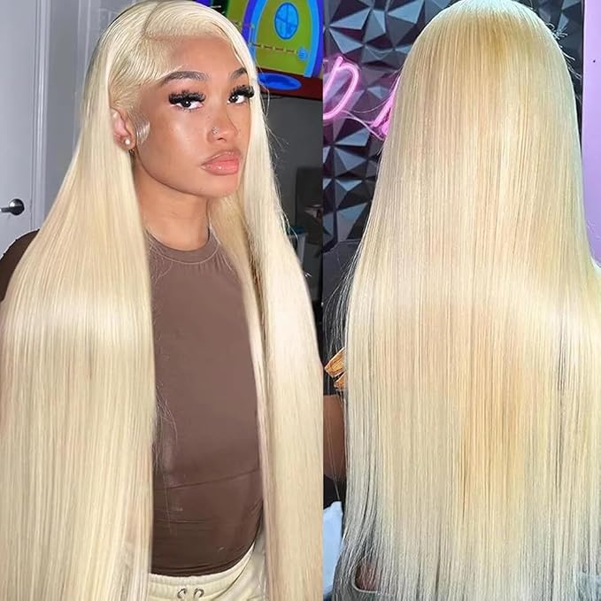 613 13x6 Lace Front Wig Human Hair 200 Density Blonde Lace Front Wigs Human Hair Straight 613 Wig Human Hair Pre Plucked 13x6 HD Lace Frontal Wigs Human Hair For Women 22 Inch