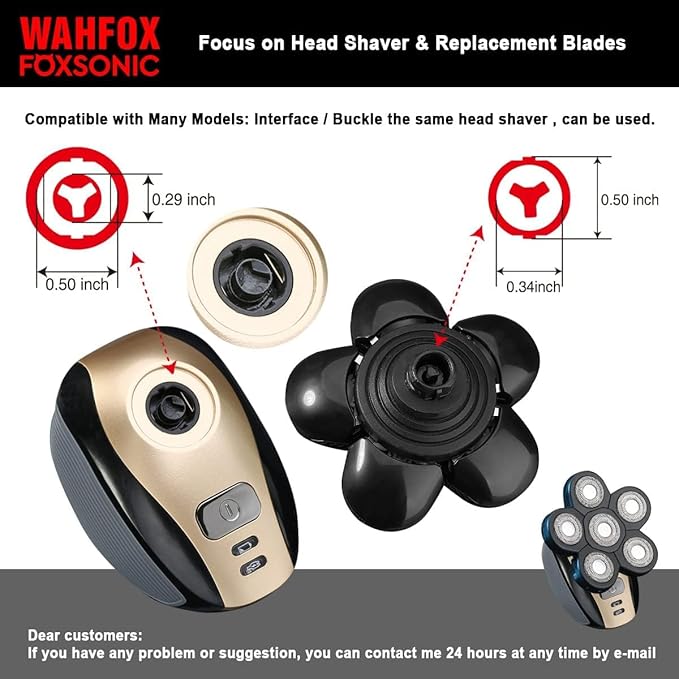 Universal 5 Blades Magnetic Head Shaver Replacement Blades Compatible with MANSCAPED The Dome Shaver 5 Blade Head Shaver Replacement Heads