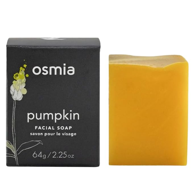 Osmia Skincare - Natural Pumpkin Facial Soap Bar | Camellia, Carrot Seed + Root Oil | Exfoliate, Smooth, Moisturize | Clean Beauty For Healthy Skin (2.25 oz | 64 g)