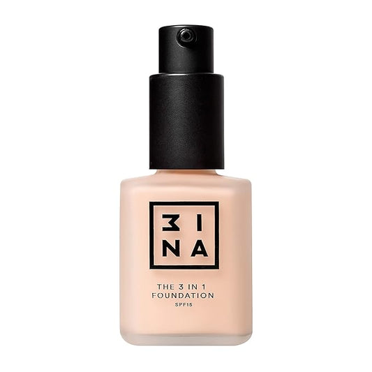 3INA The 3-In-1 Foundation 206 - Vegan Formula - Combination Of Primer, Concealer And Foundation - Medium Coverage - Natural Finish - Perfect For Covering Lines And Blemishes - Long Lasting - 1.01 Oz