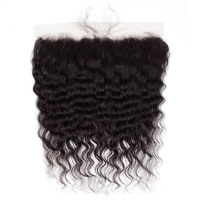 12A Grade Loose Wave Lace Frontal 13x4 Ear to Ear Lace Frontal Closure 20 Inch 100% Unprocessed Brazilian Virgin Human Hair Swiss Lace Frontal 200% Density Pre Plucked With Baby Hair Natural Color