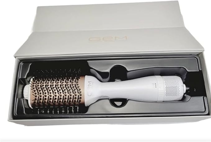 Generic GEM Hot Air Styling Brush for Dry Style Volume Pearl White/Rose Gold Hair Dryer
