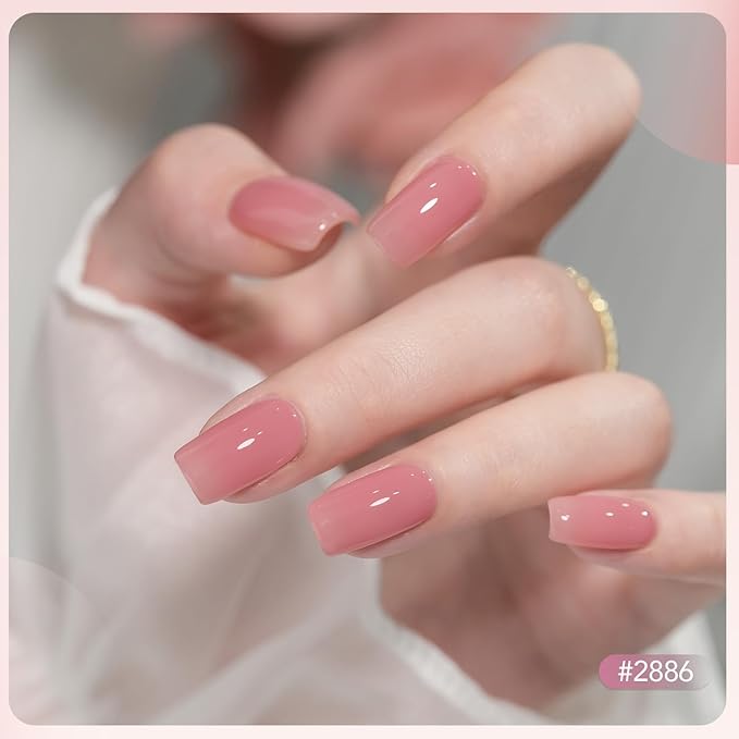 GAOY 23 Pcs Gel Nail Polish Kit, Nude Pink Glitter UV Gel Polish Set with Glossy & Matte Top Coat and Base Coat for Nail Art Home DIY