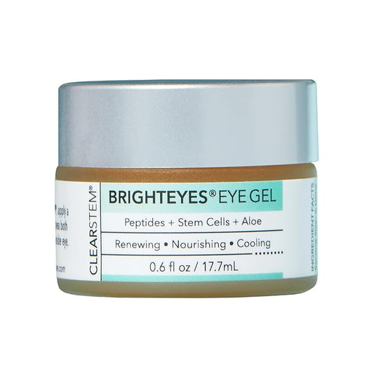 CLEARSTEM - BRIGHTEYES - Nourishing Eye Gel - For Puffy Eyes, Crow's Feet, & Dark Circles - Made with Collagen, Stem Cells, Peptides & Aloe Vera - Vegan - Gluten Free - Men & Women - 0.6 oz