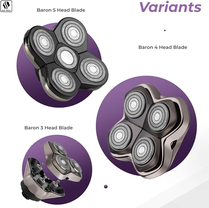 Skull Shaver Baron Replacement Shaver Head Blade Electric Razor Wet & Dry Compatible with All Pitbull, Palm & Butterfly Kiss shavers