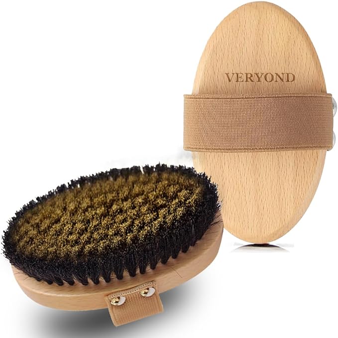 Copper Dry Brushing Body Brush with Ion Charged Bristles Dry Brush, Exfoliating Body Brushs,Reduce Stress