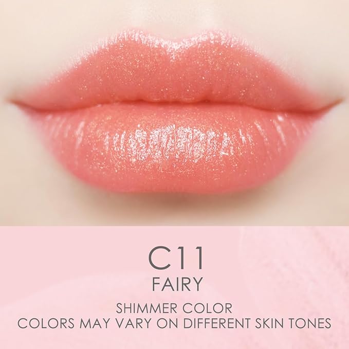 CATKIN Tinted Lip Balm Glitter Lip Stain Ultra Hydrating Lip Moistrurizer Chapstick with Vitamin E Nourishing For Cracked & Dry Lips 0.12 oz C11 Fairy - Coral Pink