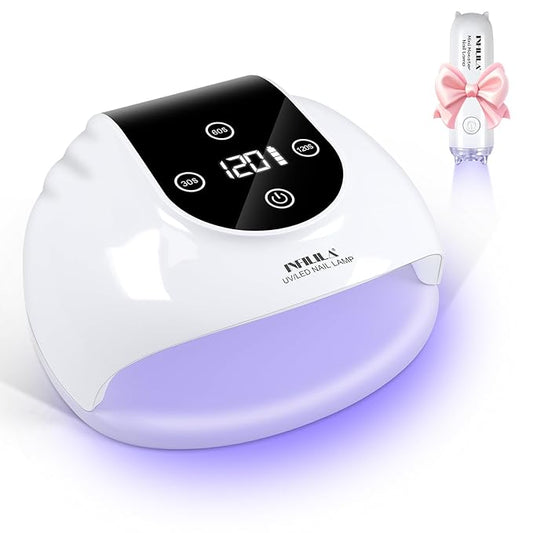 NXJ INFILILA Cordless Nail Lamp, Rechargeable UV Light for Gel Nails, 268W Fast Curing Wireless Nail Dryer with 36Pcs Lamp Beads for Hands & Feet, Professional Quick Dry for Salon & Home
