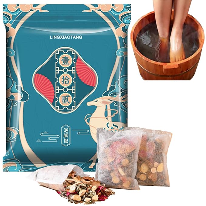 12 Kinds Herbal Foot Soak Bag Set–30 Bags for Dry Feet,Cracked Feet and Lymphatic Drainage,Daily Rebody Pedicure Kit Foot Soak Set,Mugwort,Ginge