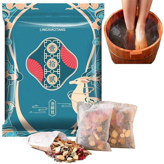 12 Kinds Herbal Foot Soak Bag Set–30 Bags for Dry Feet,Cracked Feet and Lymphatic Drainage,Daily Rebody Pedicure Kit Foot Soak Set,Mugwort,Ginge