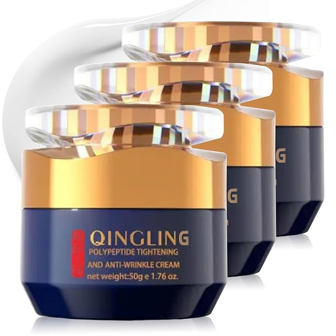 Qingling Crema Para Arrugas, Qingling Face Cream, Qingling Wrinkle Removal Cream, Polypeptide Tightening and Anti Wrinkle Cream, Anti Aging Moisturizer for Firming Face (3pcs)