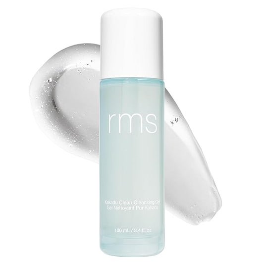RMS Beauty Kakadu Clean Cleansing Gel - Silicone-Free Gel to Foam Gentle Facial Cleanser, SPF & Makeup Remover Hydrating Face Wash with Natural Vitamin C & Glycerin to Support the Skin Barrier