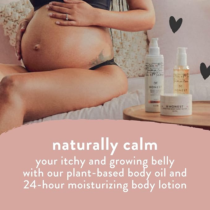 The Honest Company Honest Mama Body + Belly Bump Love Bundle | Moisturizing, Plant Based Oil + Stretch Mark Butter Cream