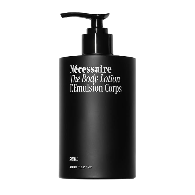 Nécessaire The Body Lotion with Pump. Santal. Multi-Peptide Firming Lotion to Moisturize, Firm, Strengthen. 2.5% Niacinamide, Vitamin C/E + Omega 6/9. 450ml / 15.2 fl oz