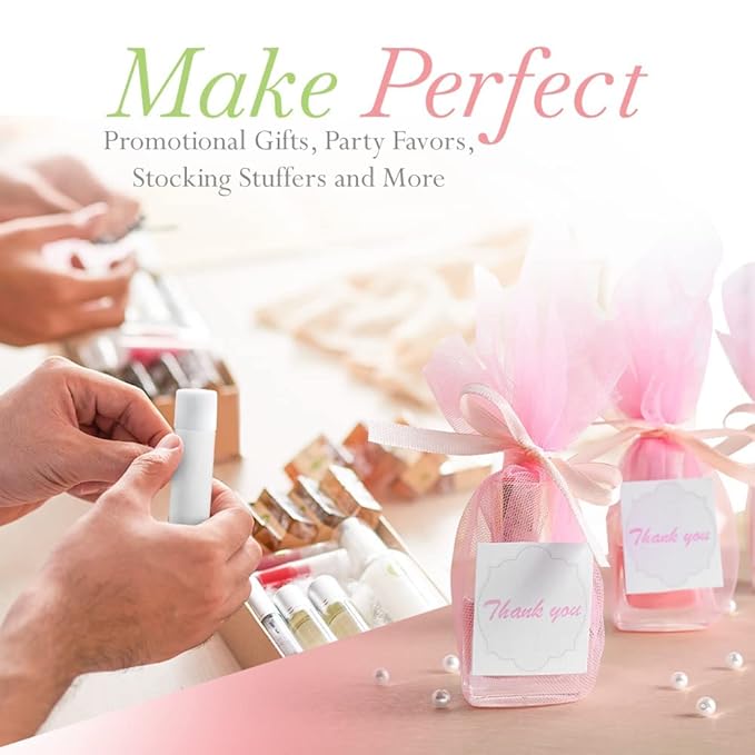 Lip Balm Bulk Unlabeled - Made in USA 18 Pack Vanilla Bulk Chapstick - Natural Ingredients Vitamin E Shea Butter - Custom Chapstick Bulk For Party & Wedding Favors