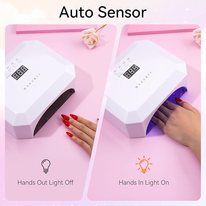 Makartt UV Nail Lamp, LED Light for Gel Polish 36W Nails Curing Dryer with 4 Timer Setting Display Auto Sensor, Professional Flash Cure Lamp for Salon & Home