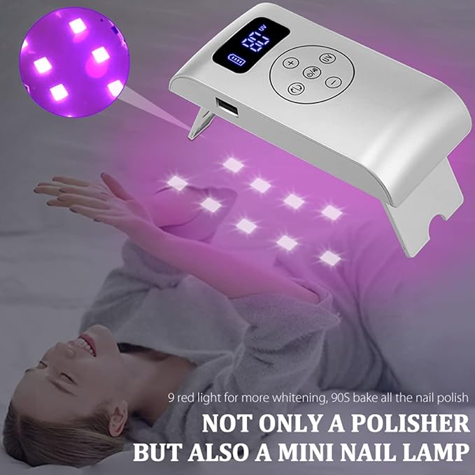 3 in 1 Portable Electric Nail Drill,Compact 35000 RPM Electrical Professional Nail File Kit, Nail Dryer UV Lamp Manicure for Acrylic, Gel Nails, Manicure Pedicure Polishing Shape Tools