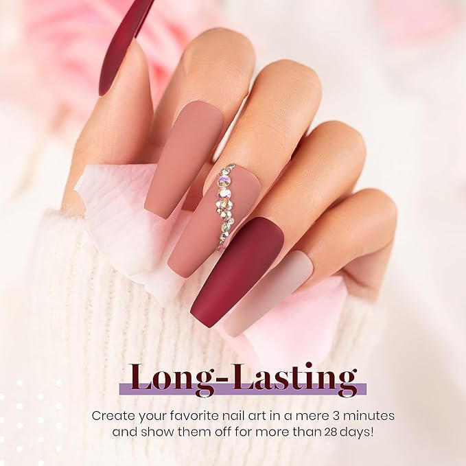 Beetles Purple Gel Nail Polish Set, Dark Purple Grape Rose Petals Color Soak Off UV Light Cure Gel Polish Nail Art Design Gifts for Women