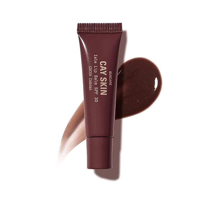 Cay Skin Isle Lip Balm SPF 30 – High Shine, Hydrating, Non-Sticky Lip Gloss in Vanilla Brown Sugar Flavor – Formulated with Natural Ingredients for All Skin Tones – Cocoa Cabana