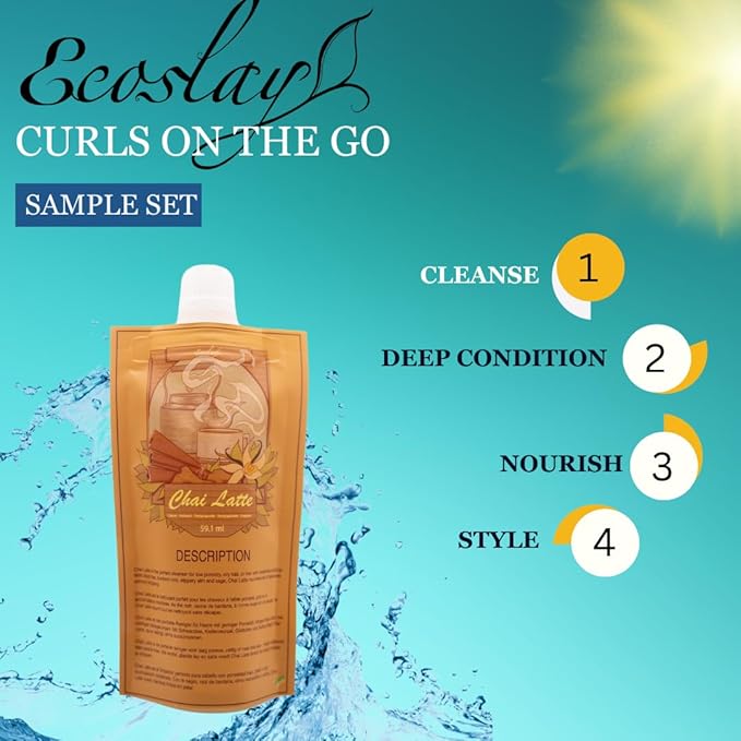 Ecoslay Curls-on-the-go Sample Set - Travel Size Curly Hair Products Set - TSA Approved Curly Hair Travel Size Products - Perfect Curly Hair Gift Set