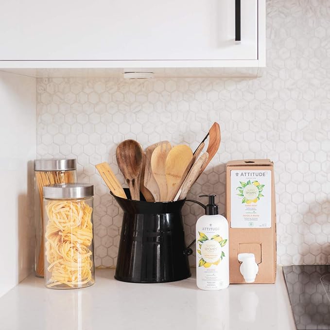 Bundle of ATTITUDE Liquid Hand Soap, EWG Verified, Plant and Mineral-Based, Vegan Personal Care Products, Orange Leaves, 16 Fl Oz + Bulk Refill, 67.6 Fl Oz