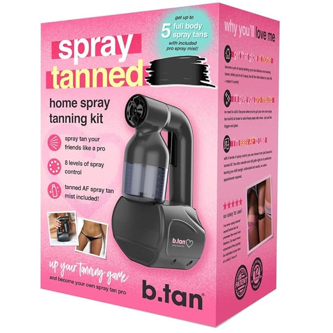 b.tan Spray Tan Kit | At Home Spray Tanning Kit, Includes Spray Tan Machine, Tanning Applicator Mitt, 8 Fl Oz Solution Mist