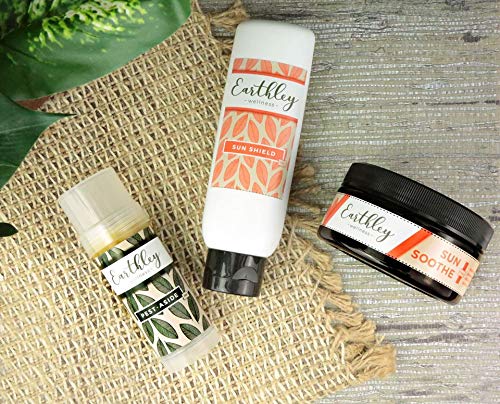 Earthley Wellness Sun Soothe, After-Sun Lotion for Burn Relief, Natural Soothing Cream with Mango Butter, Calendula, and Lavender, Safe for Kids and Adults (2oz)