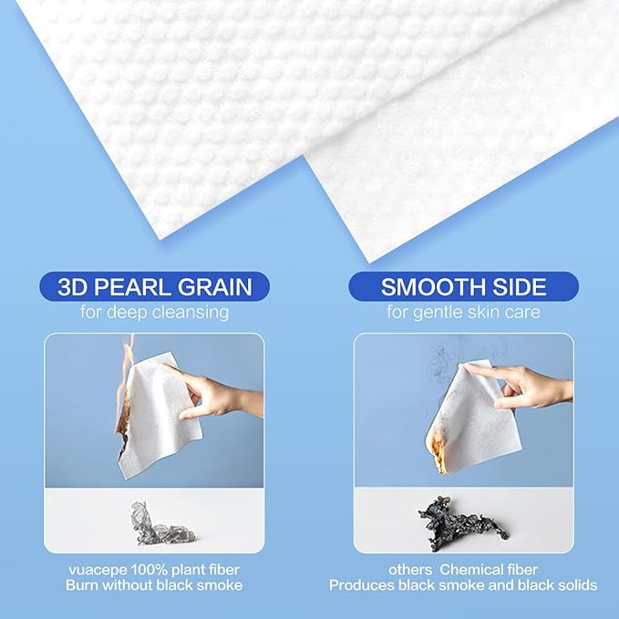 Face Towels Disposable Clean Face Towels, Cotton Makeup Remover Face Wipes, Disposable Large Facial Towels, Facial Cleansing Wipes for Sensitive Skin, Travel Hotel Essentials 50 Count (1 Pack)