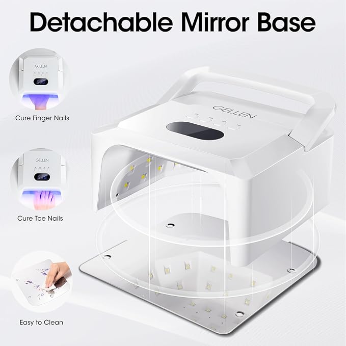 Gellen UV LED Nail Lamp, UV Light for Gel Nails 4 Timer Setting 48W, Professional Portable Nail Dryer, Fast Curing Gel Nail Polish UV Light with 36pcs Lamp Beads, Auto Sensor Nail Art Tool with Handle