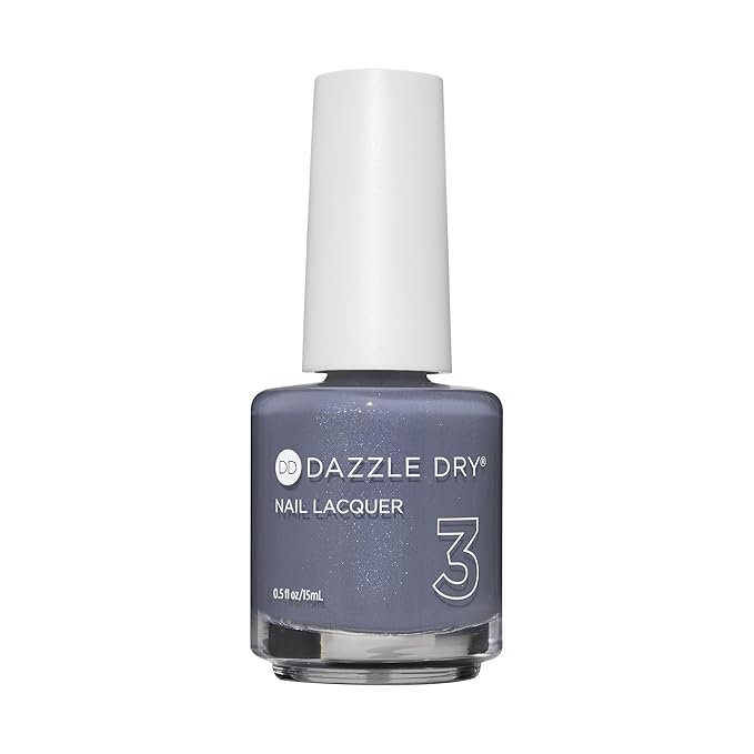 Dazzle Dry Nail Lacquer (Step 3) - Blue Moon - A muted slate blue gray with shimmer. Full coverage shimmer. (0.5 fl oz)