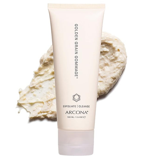 ARCONA Golden Grain Gommage - Retinol, Glycolic Acid, Aloe Vera, Olive Fruit Oil + Vitamin E, Cleanses, Exfoliates, Tones + Brightens 3.4 oz. Made In The USA