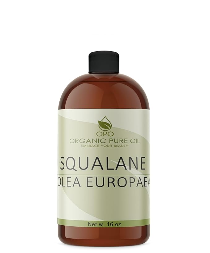 Squalane Oil - Pure, Natural, Plant-Derived, Non GMO, Refined - 16 oz - Squalene Alternative, from Olive - Ultra Hydrating & Moisturizing Carrier Oil - Hexane Free, Cold Pressed - OPO