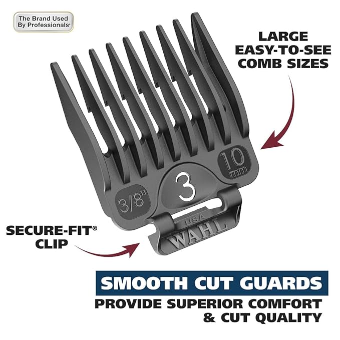 Wahl USA Chrome Pro Corded Clipper Complete Haircutting Kit for Men – Powerful Total Hair Clipping, Beard Trimming, & Grooming - Model 3024635