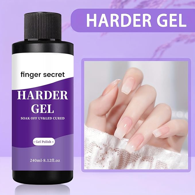 240ml/8floz Hard Gel for Nail Polish,Builder Gel for Nails,Nail Supplies for DIY in Salon or Home Use.