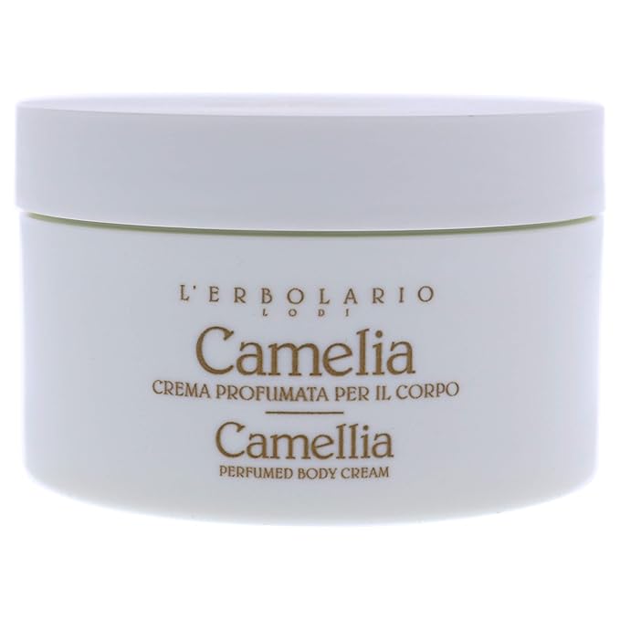 L’Erbolario Camelia Perfumed Body Cream - Firming, Smoothing Moisturizer for Dry Skin - Vitamin E, Camelia Extracts - Lightweight Hydration - 6.7 oz
