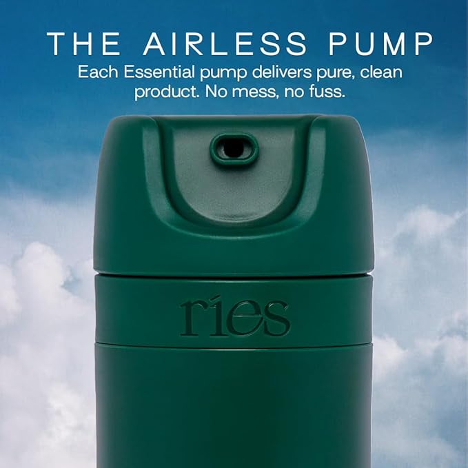 Starter Set Toiletry Travel Bottles – Set of 3 (1.7oz) Airless Pump Containers for Shampoo, Conditioner, Body, Face – Leak-Proof, TSA-Approved, Dishwasher Safe- (Escapade Green)