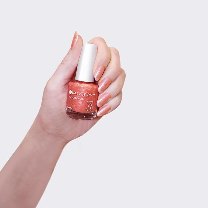 Dazzle Dry Mini Kit 4 Step System - Heart of Gold - A shimmering rose gold layering effect. Sheer shimmer. (5 Piece Kit / 5 Manicures)