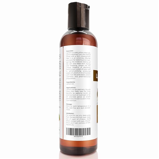 velona Lanolin Oil USP Grade 4 fl oz | 100% Pure and Natural Carrier Oil | Refined, Cold pressed | Skin, Hair, Body & Face Moisturizing | Use Today - Enjoy Results