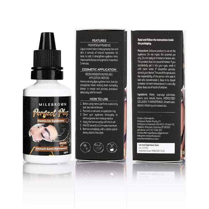 Eyebrow Henna, for natural-looking coloring, 15 ml (Brown)