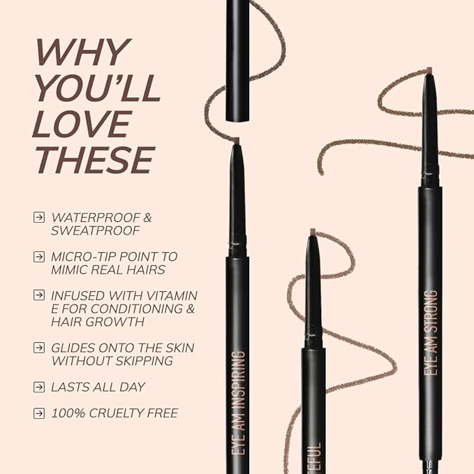 REALHER Definer Brow Pencil - Eye Am Grateful - Light Brown - Perfect for Subtle or Bold Brows